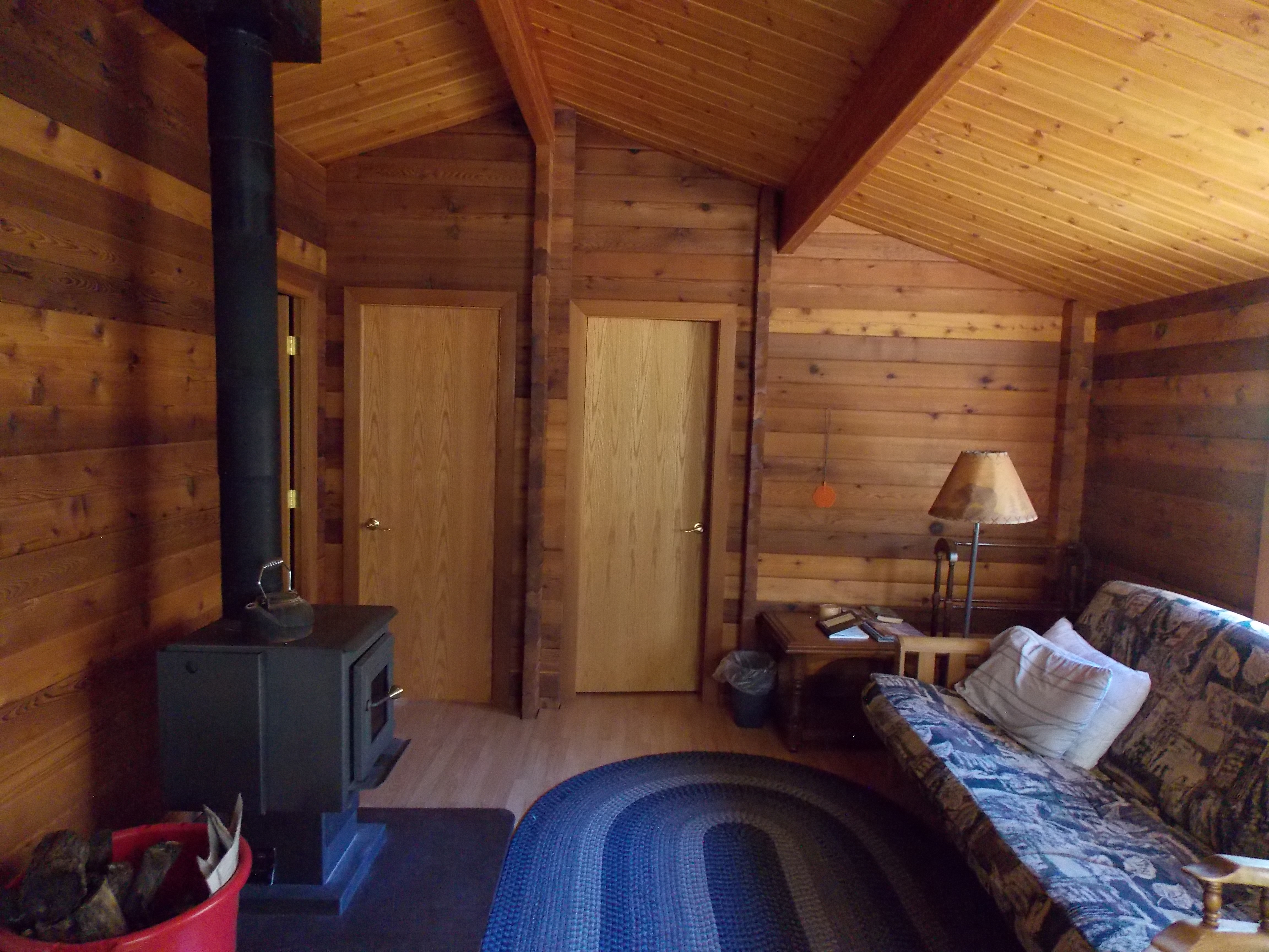 Inside one of our cozy cabins!